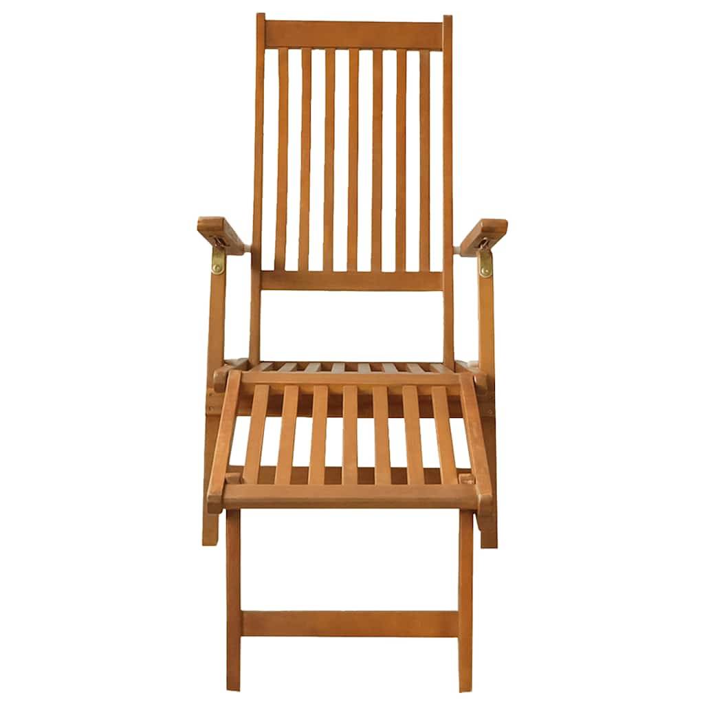 Vidaxl - Chaise de terrasse avec repose-pied Bois d'acacia solide vidaXL 41433 - Imagen 4