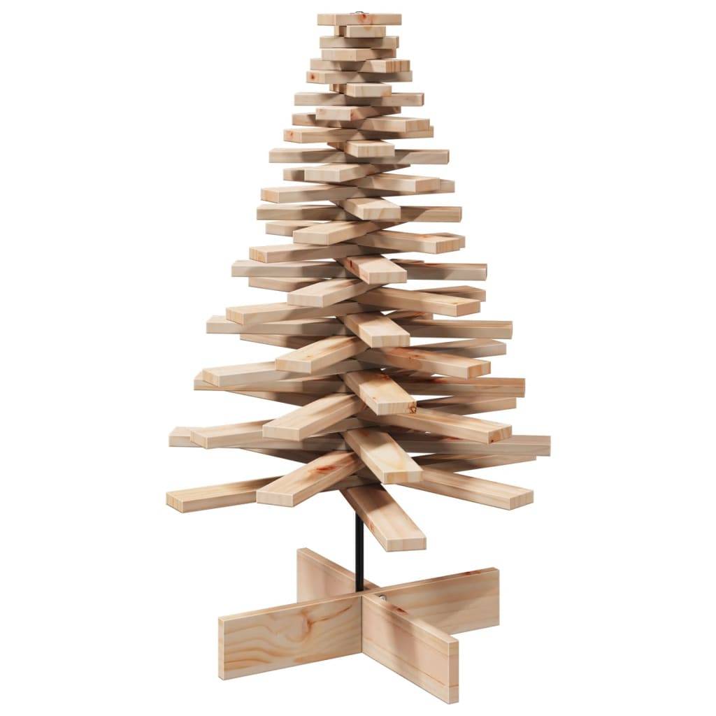 Grand Sapin de Noël bois de pin massif rotatif décoration 100 cm Brun – ComfortXL Outdoor Living - Image 2
