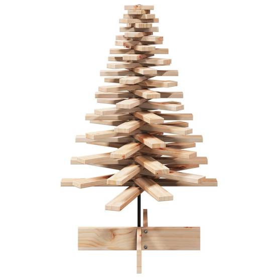 Grand Sapin de Noël bois de pin massif rotatif décoration 100 cm Brun – ComfortXL Outdoor Living - Image 3