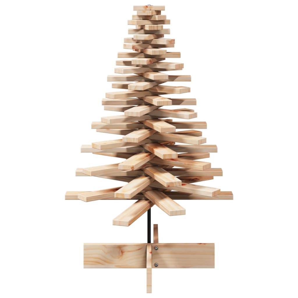 Grand Sapin de Noël bois de pin massif rotatif décoration 100 cm Brun – ComfortXL Outdoor Living - Image 3
