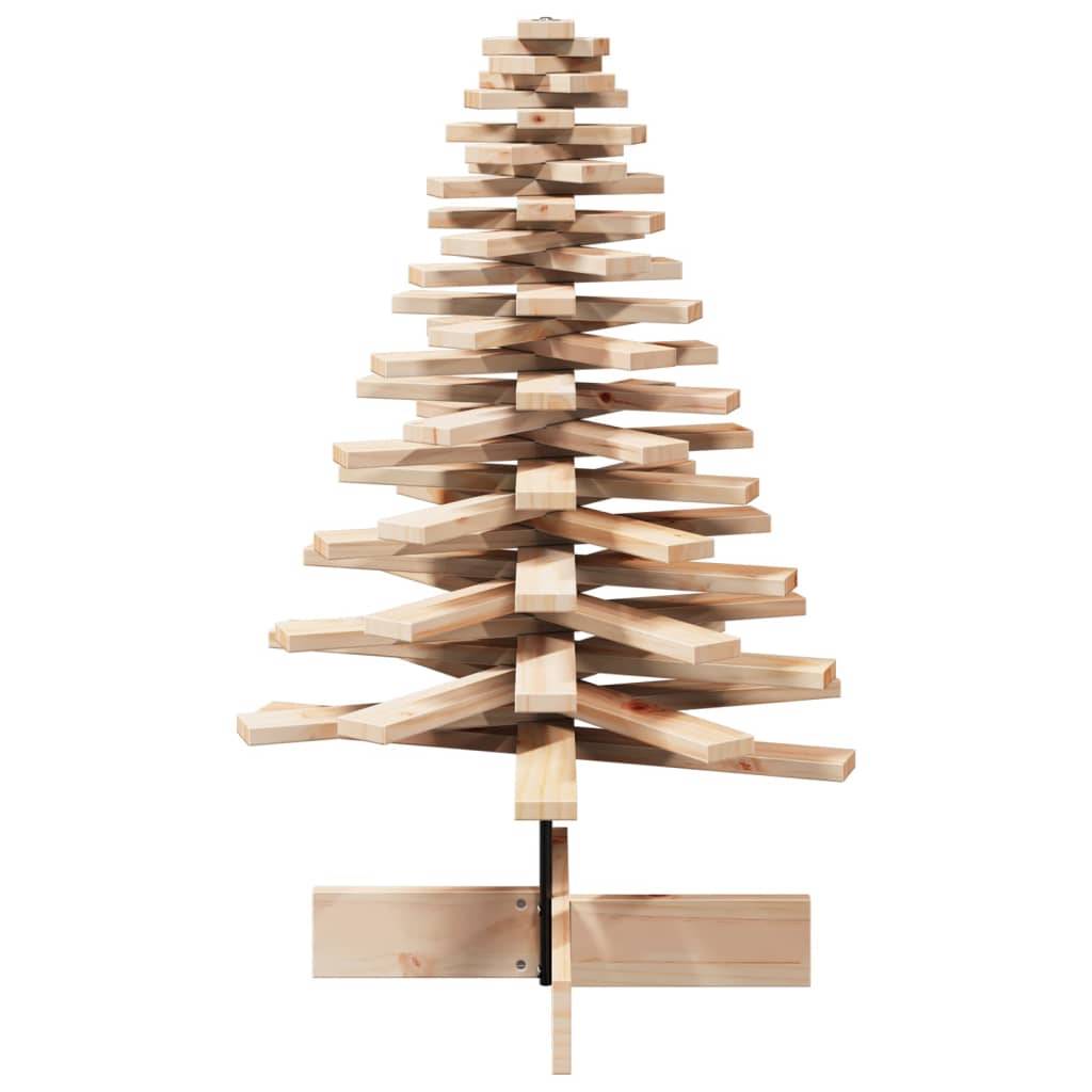 Grand Sapin de Noël bois de pin massif rotatif décoration 100 cm Brun – ComfortXL Outdoor Living - Image 4