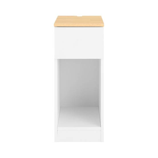 SoBuy Table de Chevet Étroite avec Tiroir et Étagère - Rangement pour Chambre ou Salon - Blanc - L25 x P40 x H60cm - FBT111-II-WN - Image 1