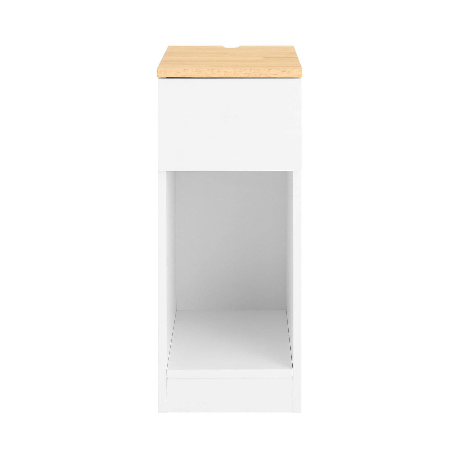 SoBuy Table de Chevet Étroite avec Tiroir et Étagère - Rangement pour Chambre ou Salon - Blanc - L25 x P40 x H60cm - FBT111-II-WN - Image 1