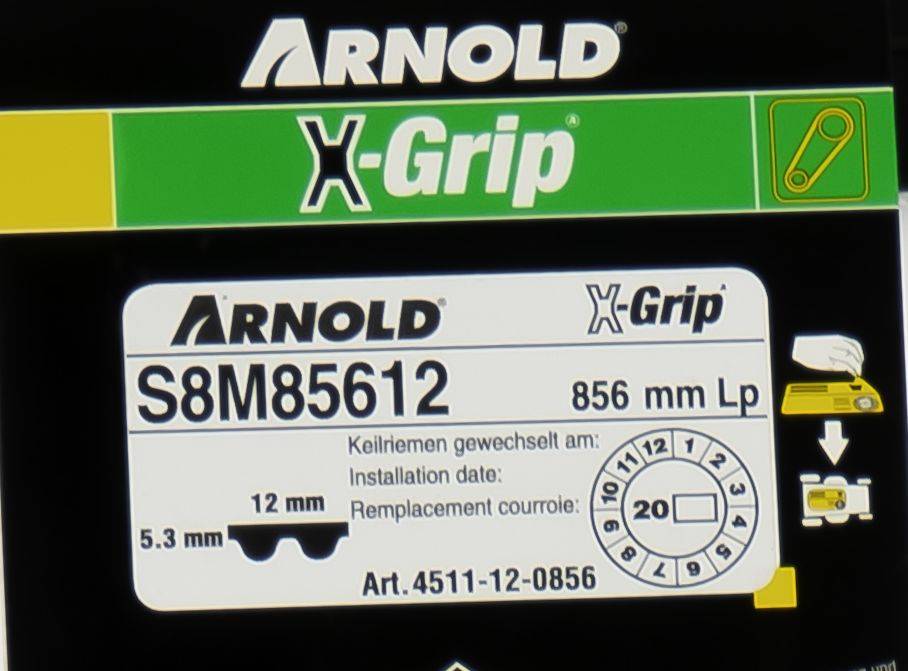 Arnold - Courroie dentée trapézoïdale X-Grip de type 120S8M856 Arnold - Imagen 2