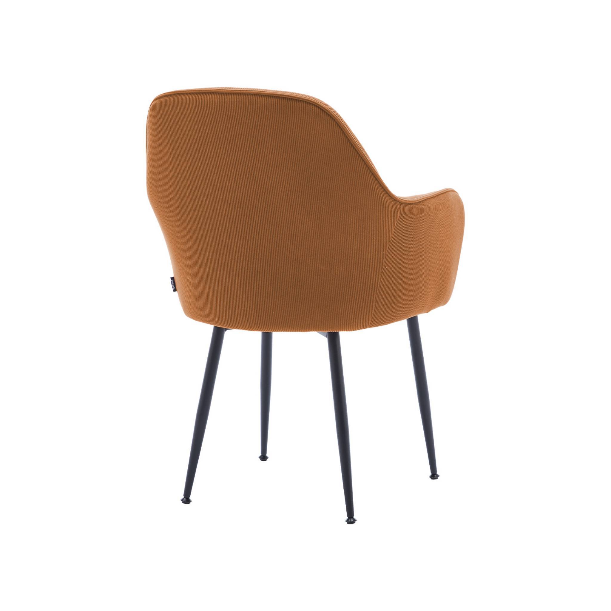 sweeek - Fauteuil en velours côtelé camel et pieds en métal noir mat. L 57 x P 59 x H 84.5 | sweeek - Image 6
