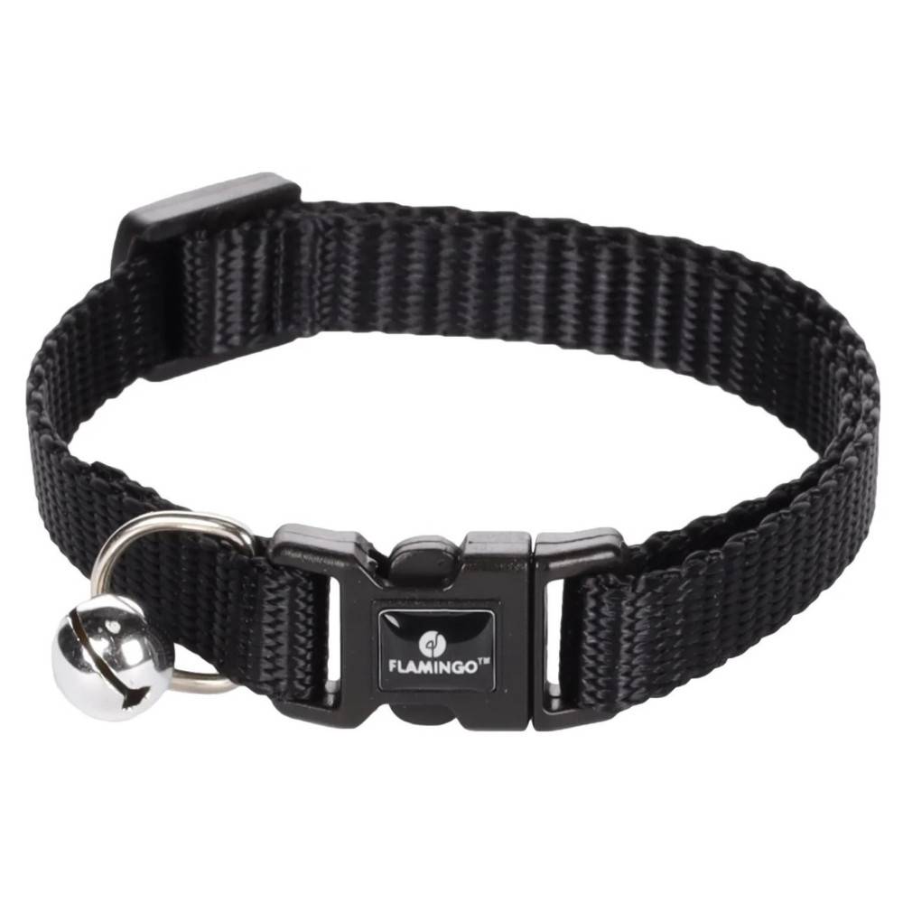 Collier réglable de 19 à 30 cm. noir avec clochette. pour chat - Image 1