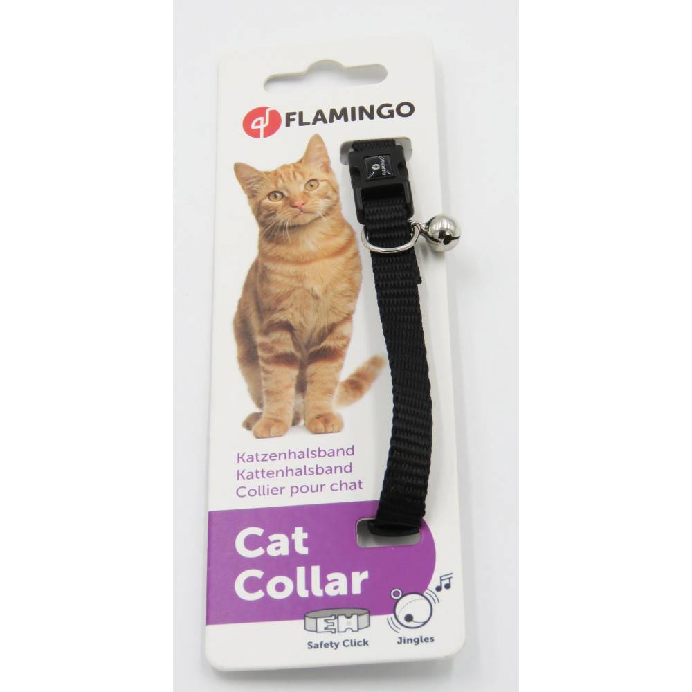 Collier réglable de 19 à 30 cm. noir avec clochette. pour chat - Image 3