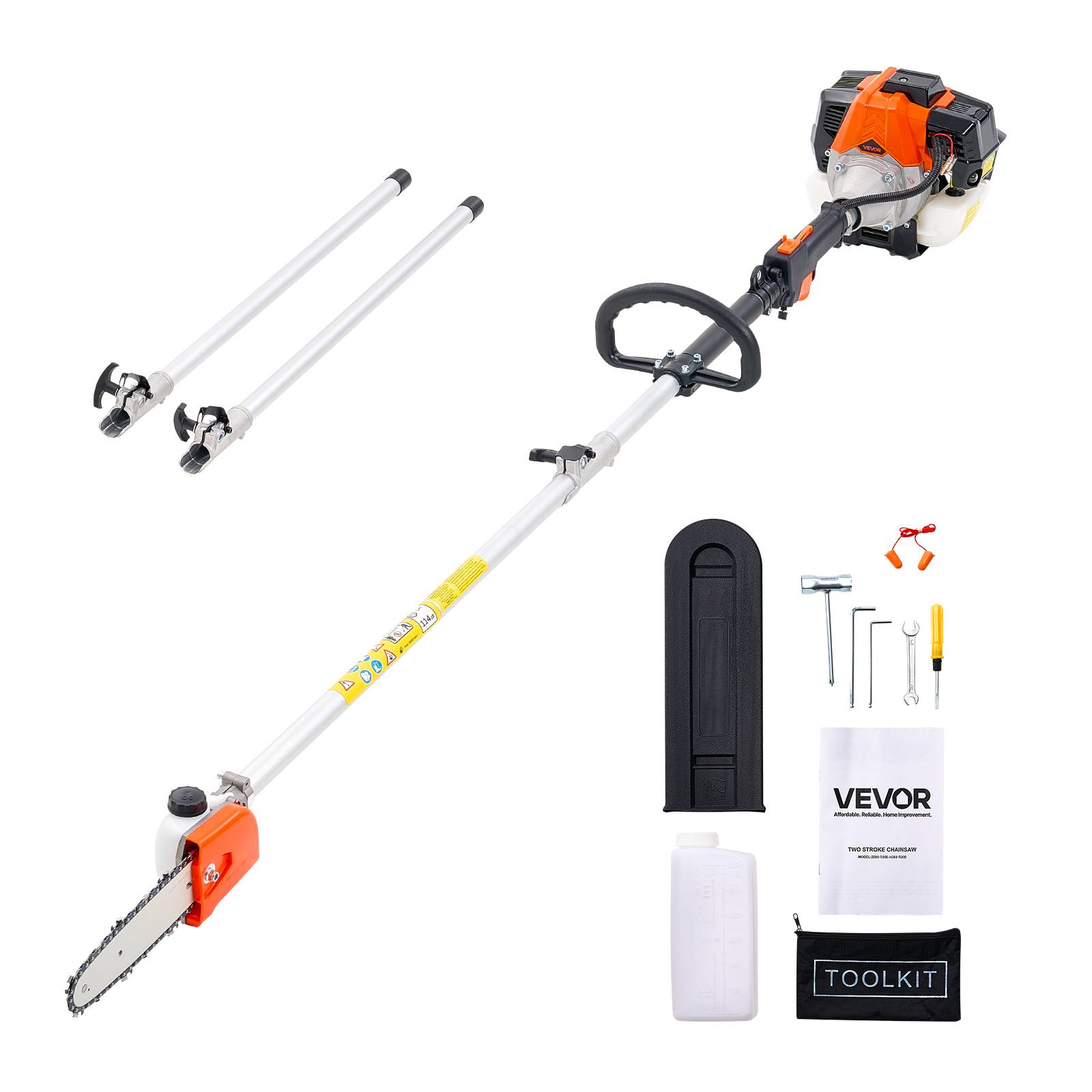 Vevor - VEVOR Élagueuse Thermique sur Perche sans Fil 2 Temps 33 cc Guide-chaîne 20,3 cm