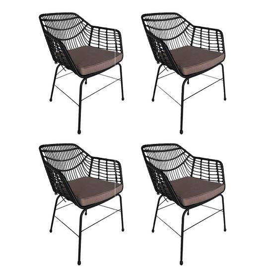 Chaise de jardin HOME DELUXE TARA - 63 x 60 x 82 cm - 4er Set - Image 1