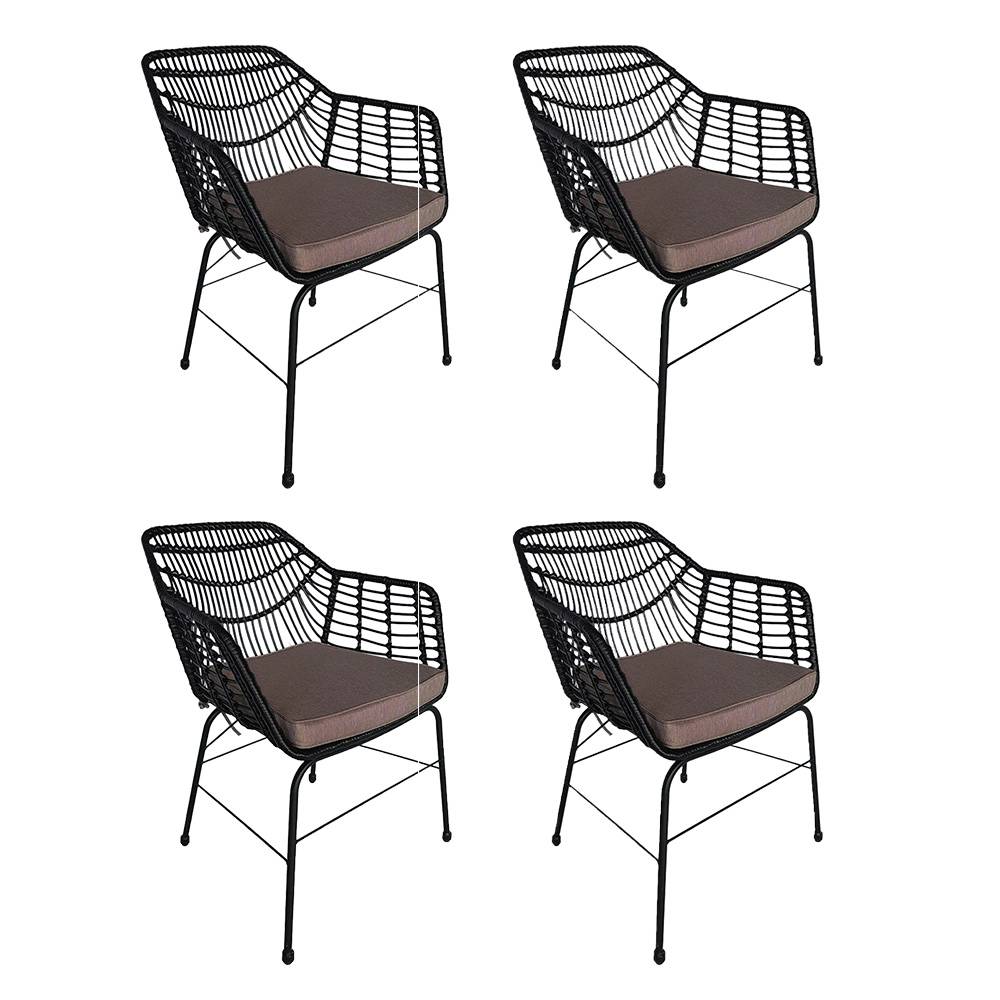 Chaise de jardin HOME DELUXE TARA - 63 x 60 x 82 cm - 4er Set - Image 1