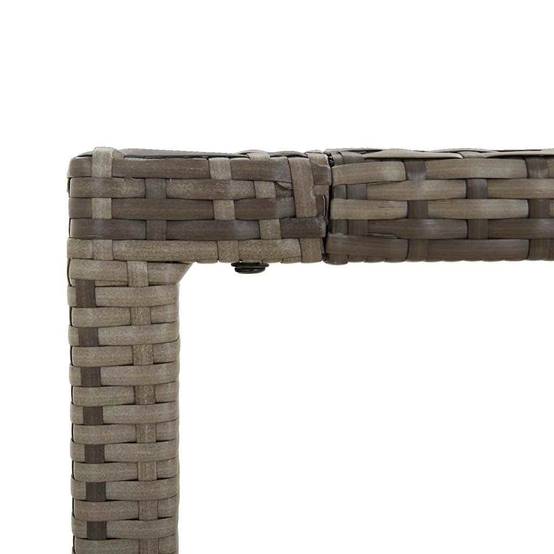 Table de jardin dessus en bois gris résine tressée 190 x 90 x 75 cm - PANGIVO - Image 6