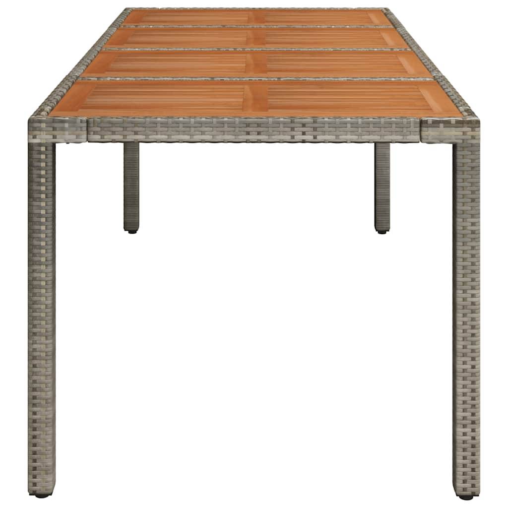 Table de jardin dessus en bois gris résine tressée 190 x 90 x 75 cm - PANGIVO - Image 4