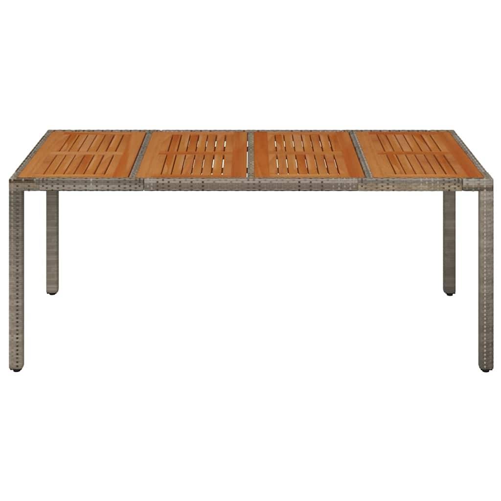 Table de jardin dessus en bois gris résine tressée 190 x 90 x 75 cm - PANGIVO - Image 3