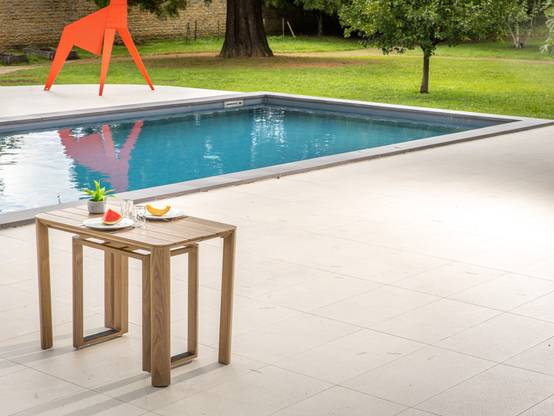 Table de jardin rectangulaire extensible Roko, 3,7 m, 6 rallonges, aspect teck - Jardiline - Image 4