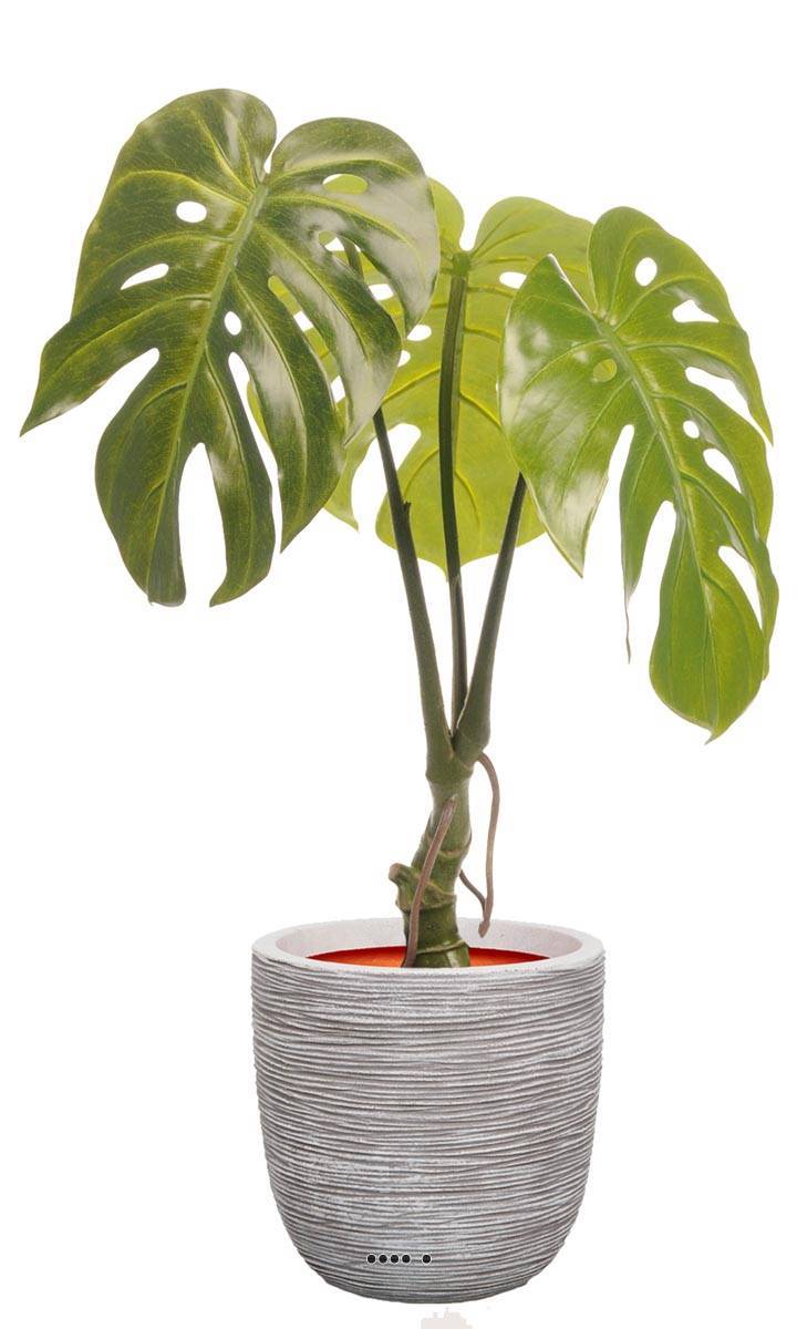 Artificielles - Monstera deliciosa artificielle en pot H 60 cm, D 42 cm - Imagen 2