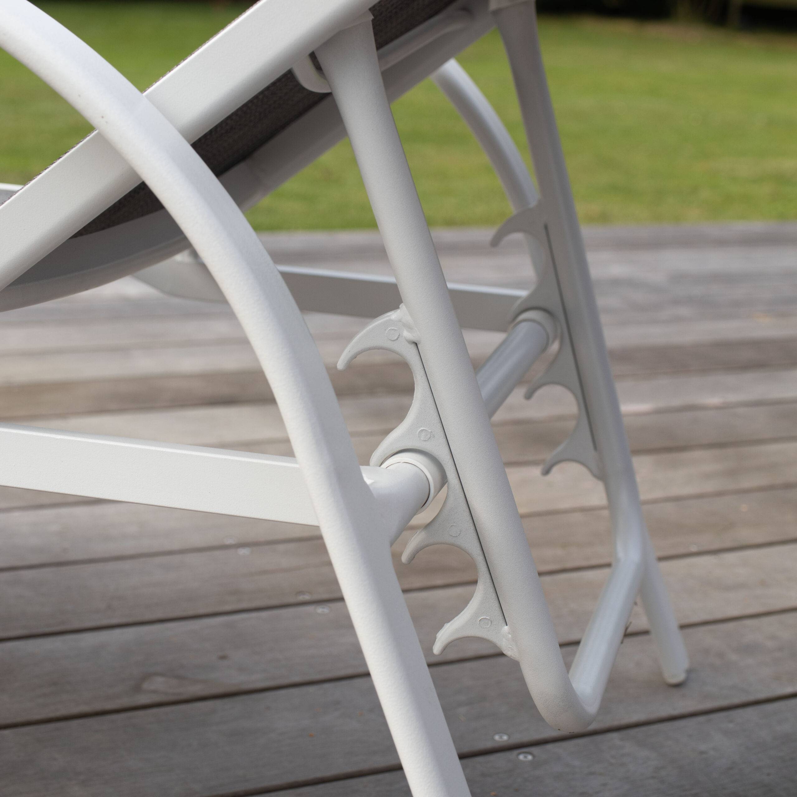 Wilsa Garden - Bain de soleil blanc en aluminium multipositions SUNSET - Image 4
