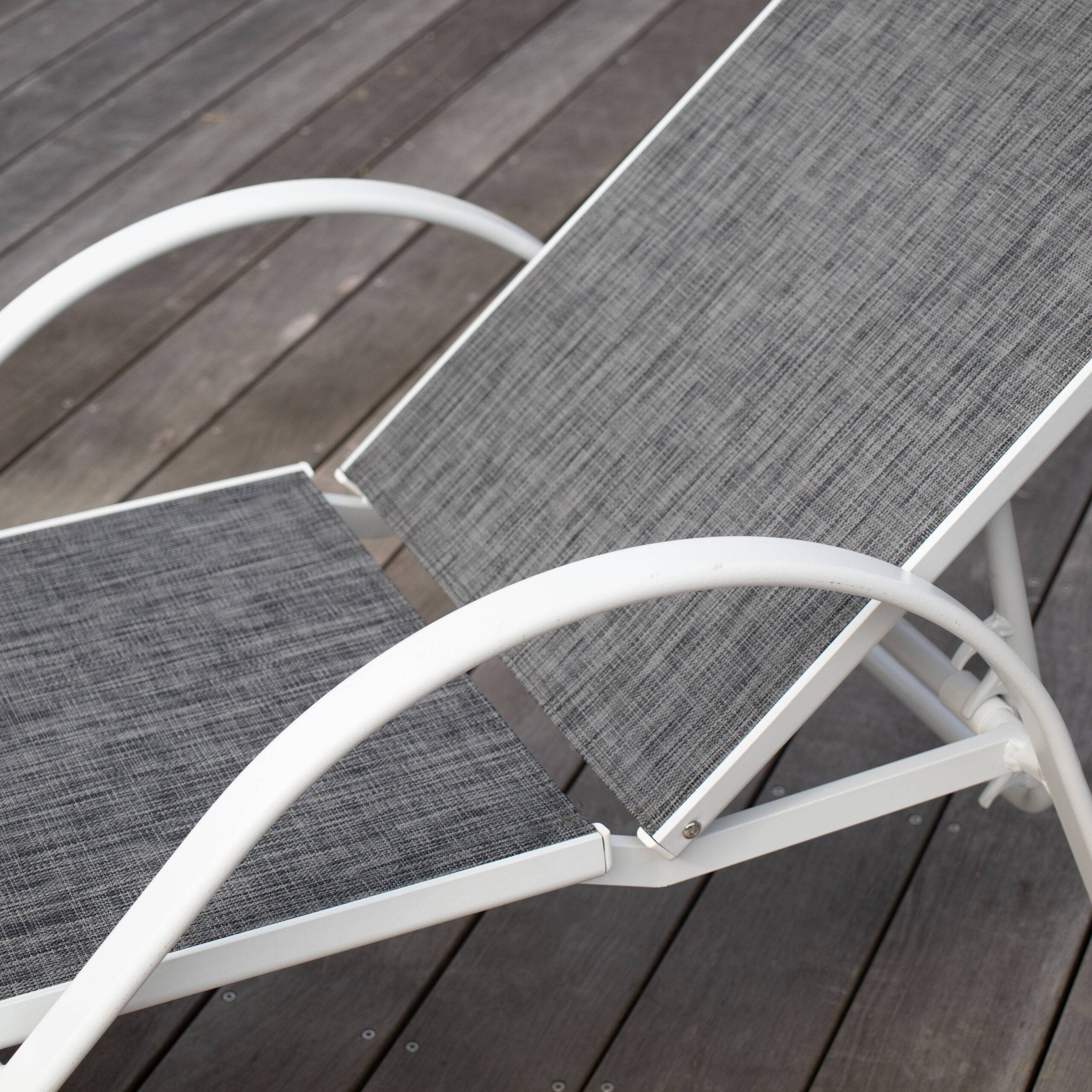 Wilsa Garden - Bain de soleil blanc en aluminium multipositions SUNSET - Image 3