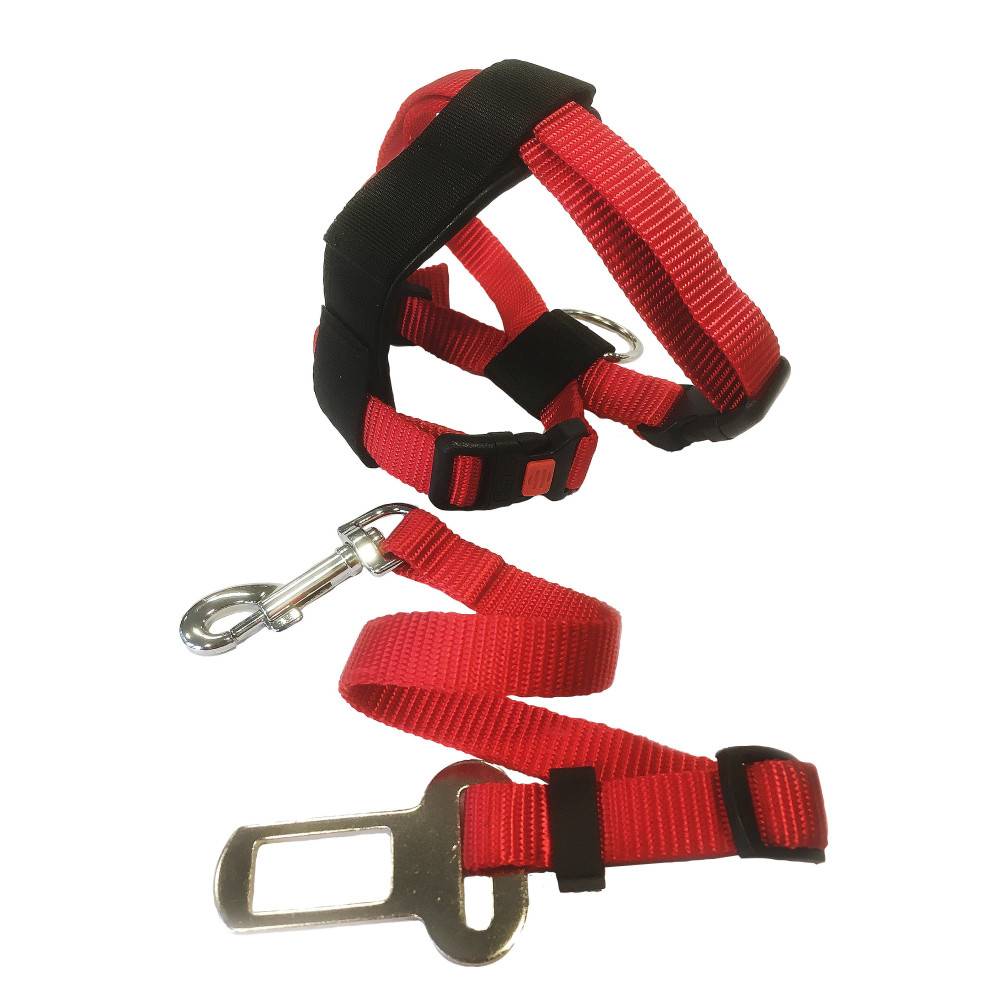 Harnais de Sécurité voiture + laisse Rouge 15 mm pour Chat - Image 8