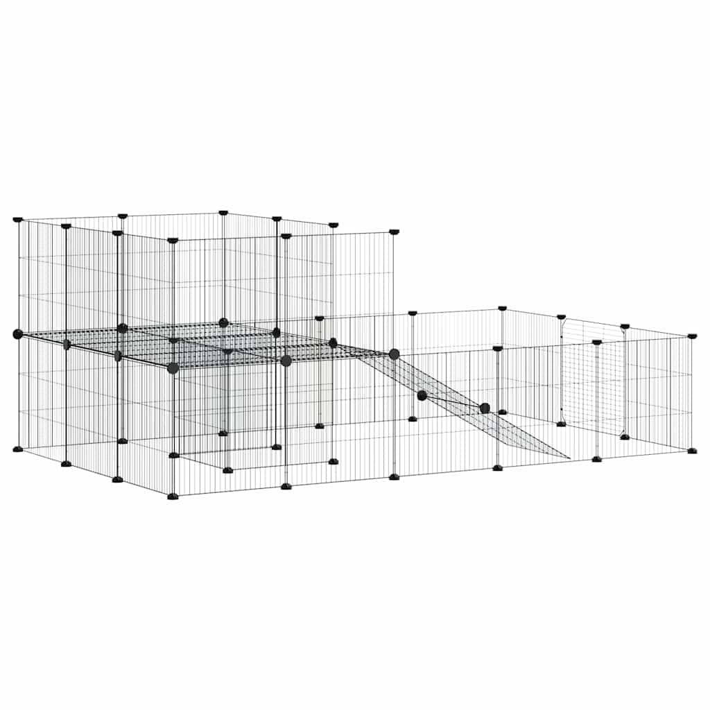 Vidaxl - Cage animaux de compagnie à 36 panneaux et porte Noir 175x105x70 cm vidaXL 3114062 - Imagen 7