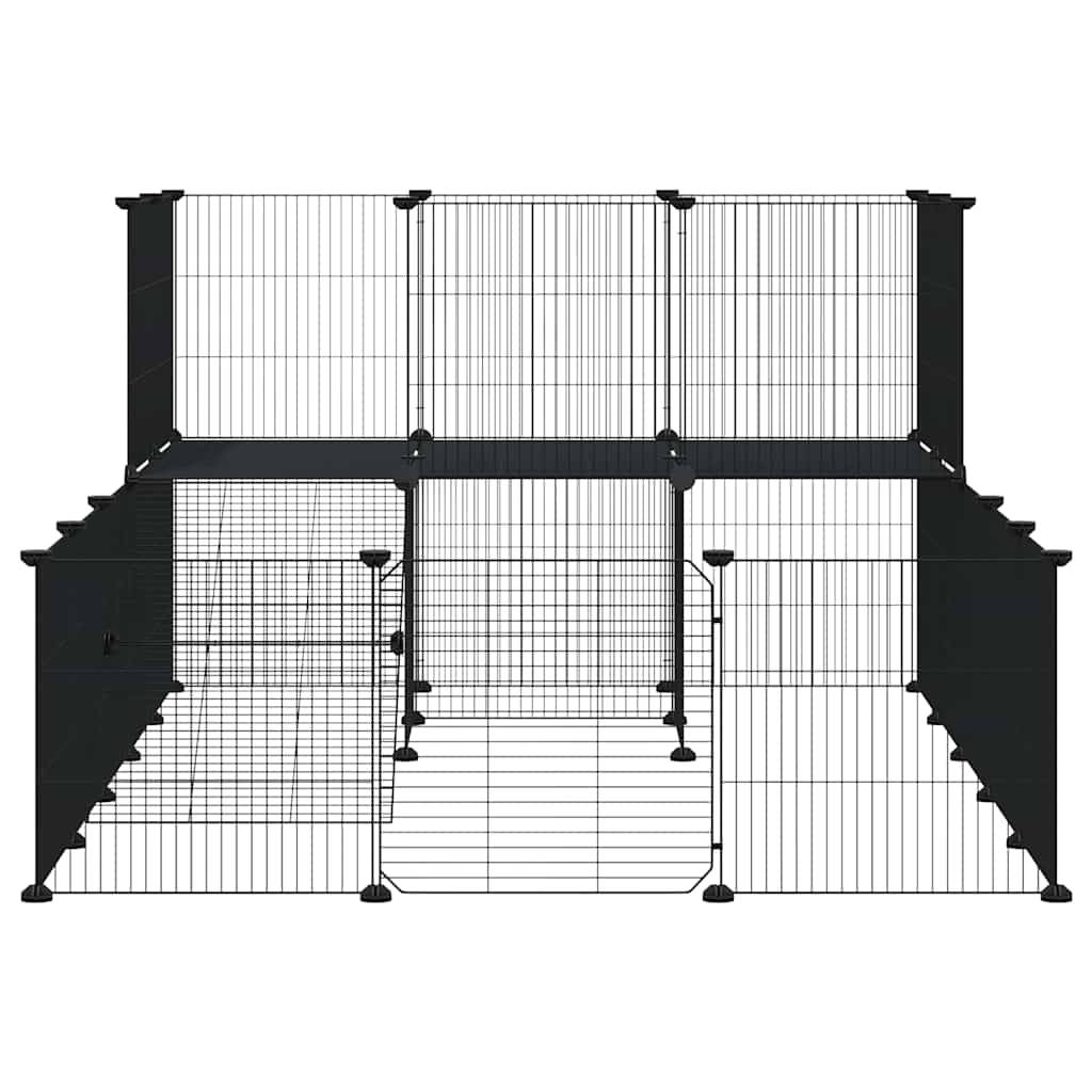 Vidaxl - Cage animaux de compagnie à 36 panneaux et porte Noir 175x105x70 cm vidaXL 3114062 - Imagen 6