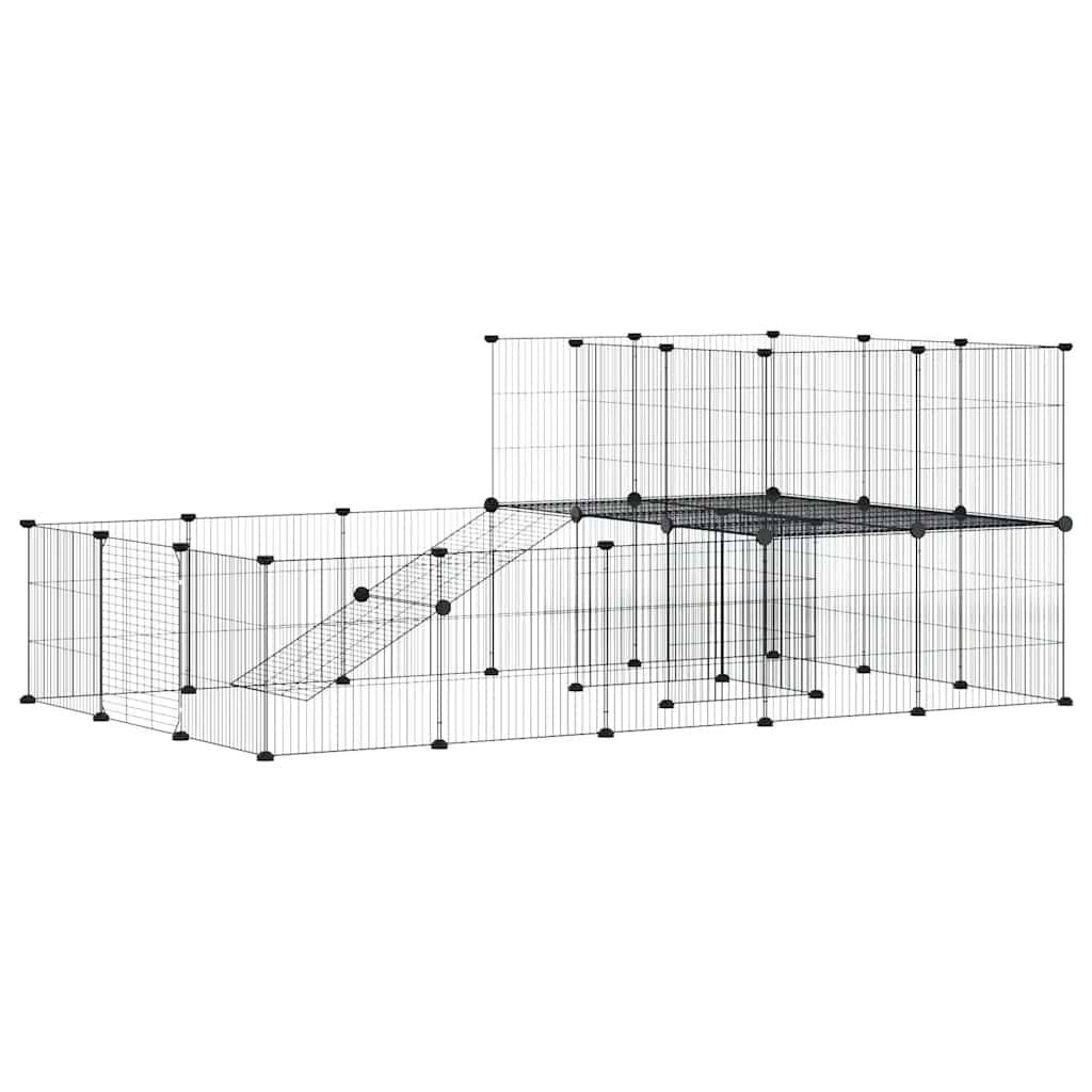 Vidaxl - Cage animaux de compagnie à 36 panneaux et porte Noir 175x105x70 cm vidaXL 3114062 - Imagen 2