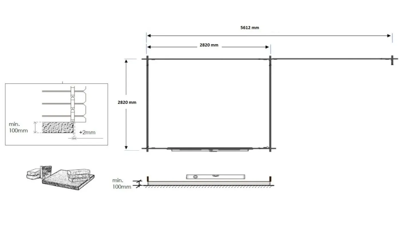 Altanka - Abri de jardin en bois - 17,40m2 - 5,79x3m - Ep. 28mm - Couleur: naturel - DOM641 - Imagen 3