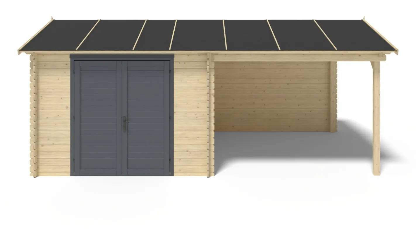 Altanka - Abri de jardin en bois - 17,40m2 - 5,79x3m - Ep. 28mm - Couleur: naturel - DOM641 - Imagen 5
