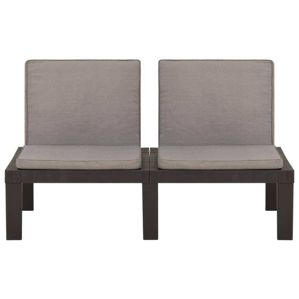 Vidaxl - Banc de salon de jardin avec coussin Plastique Gris vidaXL 315849 - Image 2