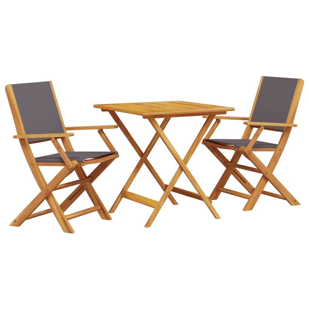 Maison Chic - Ensemble 3 pcs de bistro - Salon De Jardin - Mobilier extérieur anthracite tissu et bois massif MI476 - Image 1