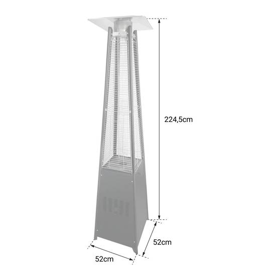 Parasol chauffant gaz STOCKHOLM 13kW acier noir + housse de protection - HAPPY GARDEN - Image 8