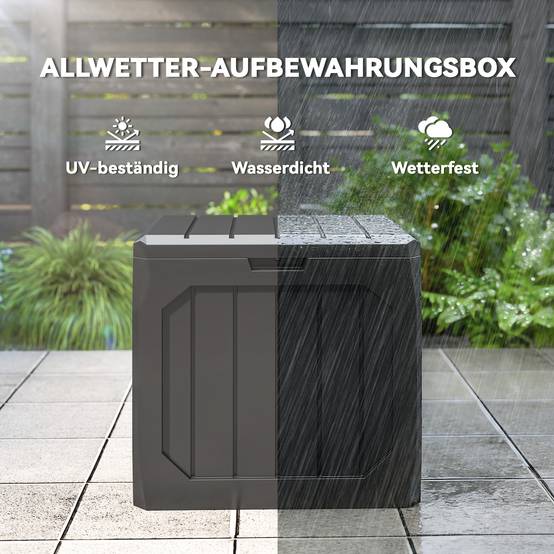 ComfortXL - Coffre de rangement jardin en polypropylène noir 121 L 56 x 45 x 53 cm étanche verrouillable sans outil - Image 7