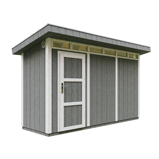 Timbela - Abri de Jardin Qualité Premium 4m² / L161xL412cm - Kit tout compris avec sol, tuiles bitumineuses, set de peinture - Timbela M902-CAVERN STEEL - Image 1