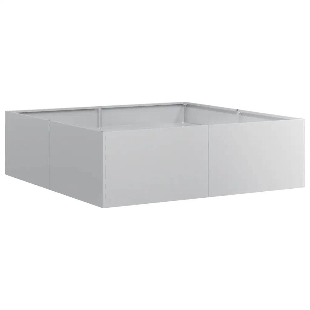 Helloshop26 - Jardinière carré 100 x 100 x 30 cm stable et décorative jardin balcon en acier galvanisé gris - Image 1