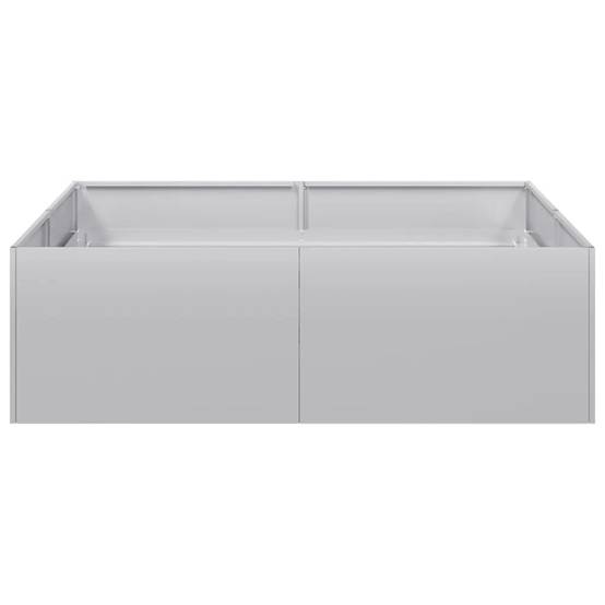 Helloshop26 - Jardinière carré 100 x 100 x 30 cm stable et décorative jardin balcon en acier galvanisé gris - Image 2