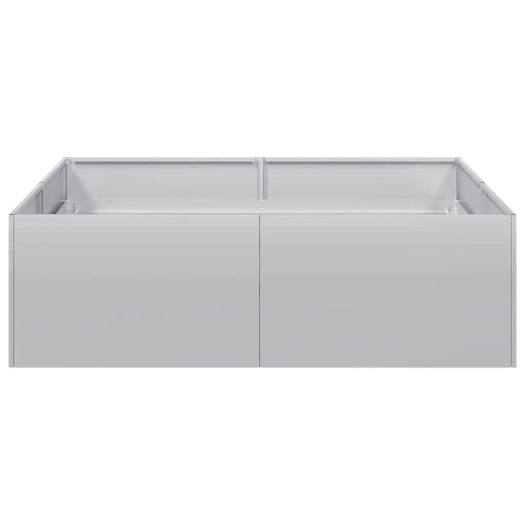 Helloshop26 - Jardinière carré 100 x 100 x 30 cm stable et décorative jardin balcon en acier galvanisé gris - Image 2