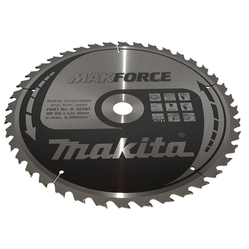 Makita - Lame carbure pour scie circulaire Makforce MAKITA B-32281 355x30mm, 40 dents, pour le bois Makita - Imagen 1