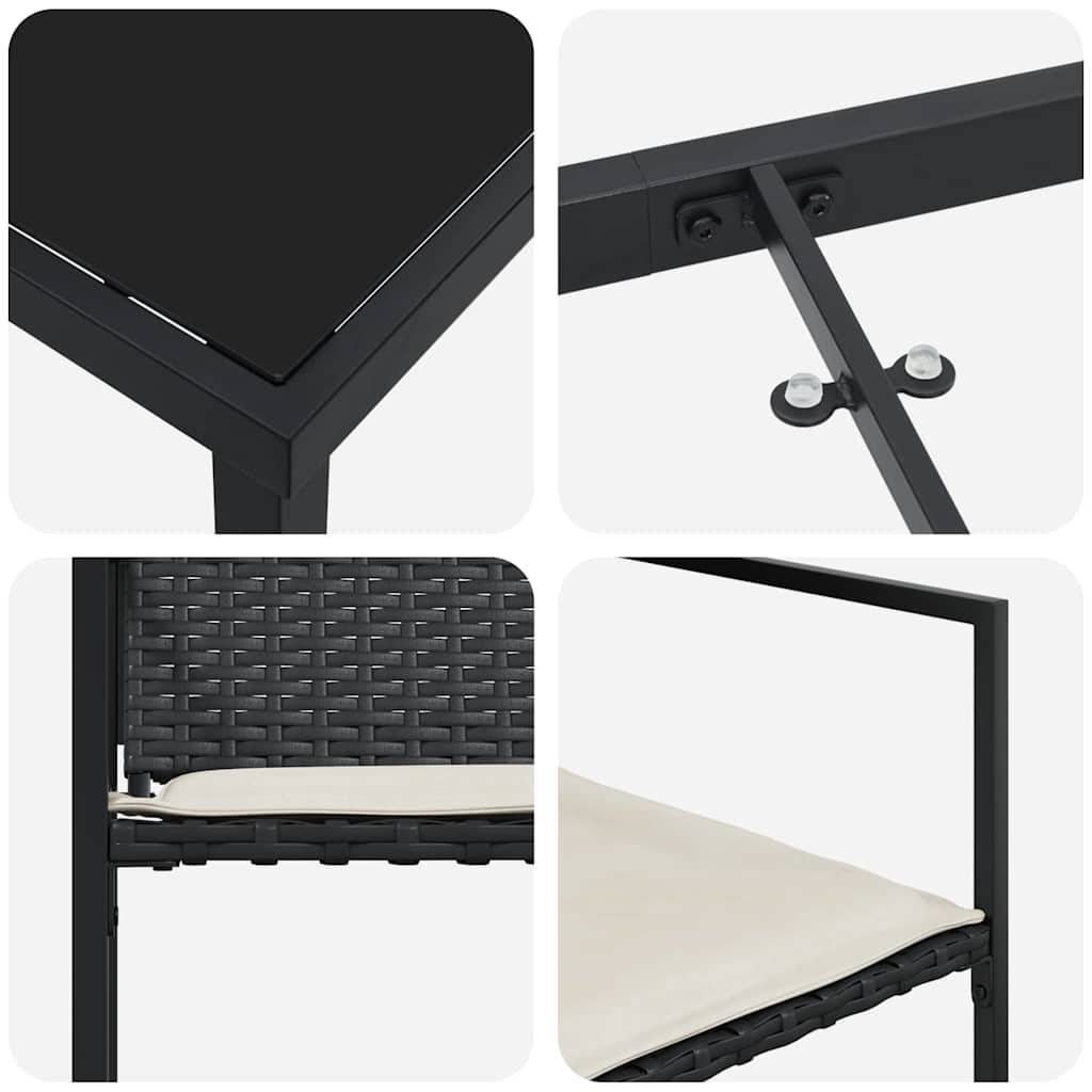 ComfortXL - Salon de Jardin 4 Places en Résine Tressée avec Coussins et Accoudoirs Ergonomiques Noir – ComfortXL Outdoor Living - Image 9