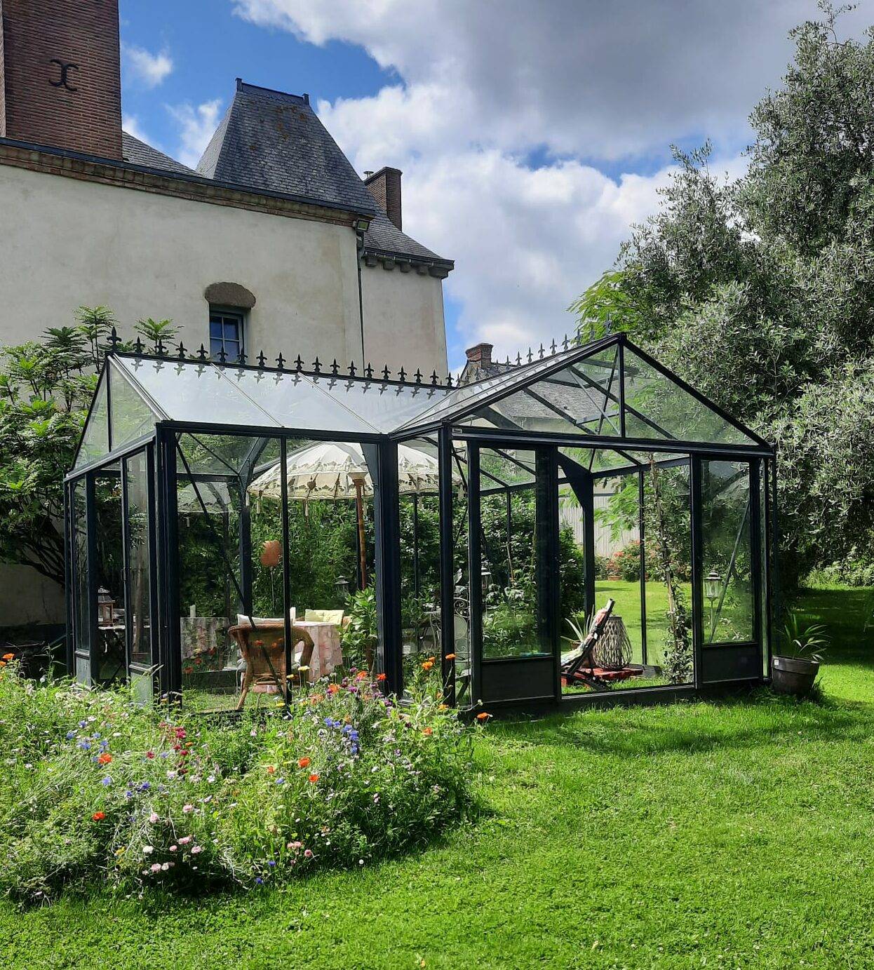 15m²  -  Serre en polycarbonate 8 mm alvéolés  - Euro T Classic - Laquée - 15m² - rouge brun - L'atelier Des Serres - Imagen 2