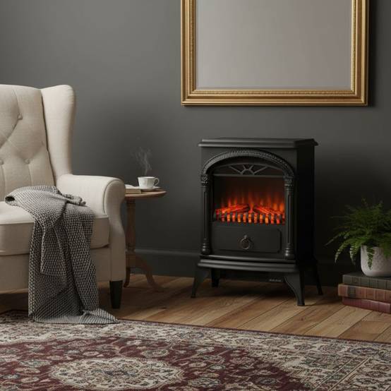 Cheminée électrique 1800W Effet flamme Chauffage infrarouge Santorin NIKLAS - Image 4