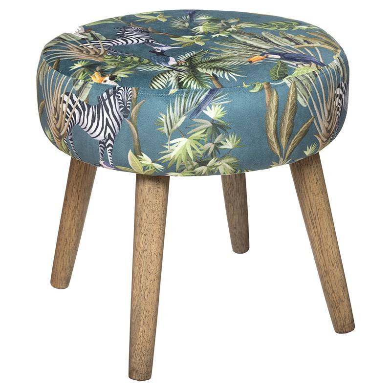 Tabouret motifs jungle H40 Sango Atmosphera - Imagen 1