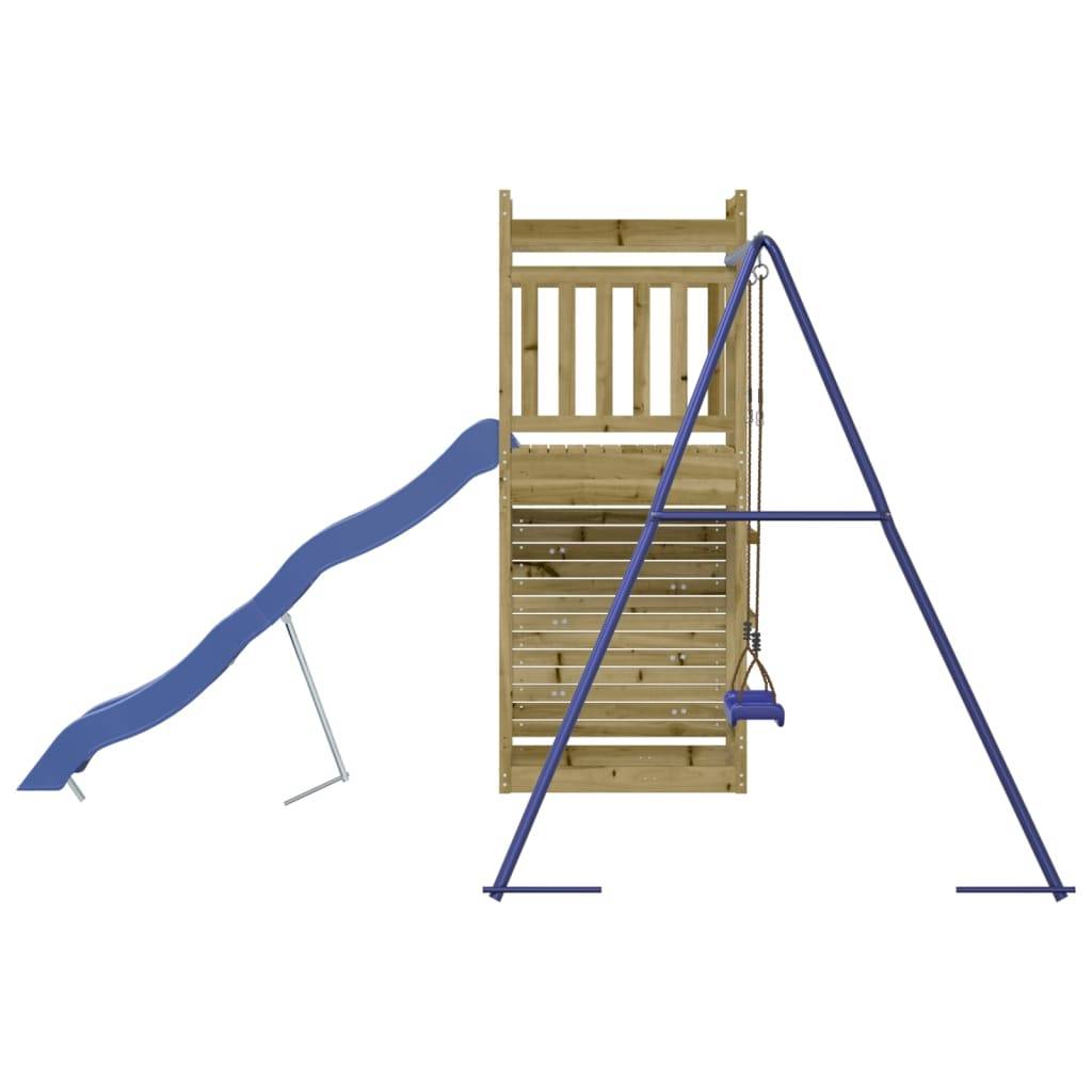 Helloshop26 - Aire de jeux d'extérieur balançoires toboggan portiques robuste jeux jardin 246 x 349 x 207 cm bois de pin imprégné - Imagen 5