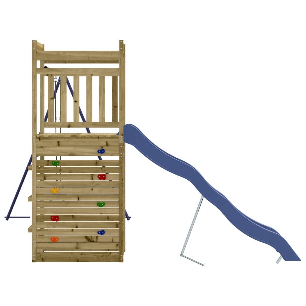 Helloshop26 - Aire de jeux d'extérieur balançoires toboggan portiques robuste jeux jardin 246 x 349 x 207 cm bois de pin imprégné - Imagen 4