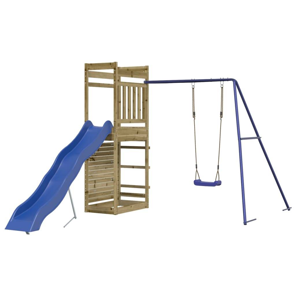 Helloshop26 - Aire de jeux d'extérieur balançoires toboggan portiques robuste jeux jardin 246 x 349 x 207 cm bois de pin imprégné - Imagen 1