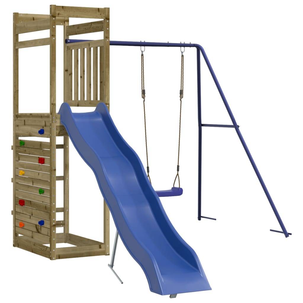 Helloshop26 - Aire de jeux d'extérieur balançoires toboggan portiques robuste jeux jardin 246 x 349 x 207 cm bois de pin imprégné - Imagen 3