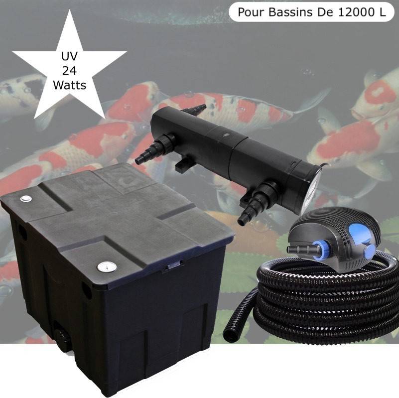 Kit Filtration Complet, UV 24W, Pour Bassins De 12000 L