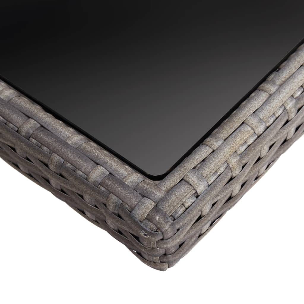 ComfortXL - Table de Repas Carrée Grise en Résine Tressée et Verre, Grande Capacité 8 Personnes, 120x120 cm – ComfortXL Outdoor Living - Image 3