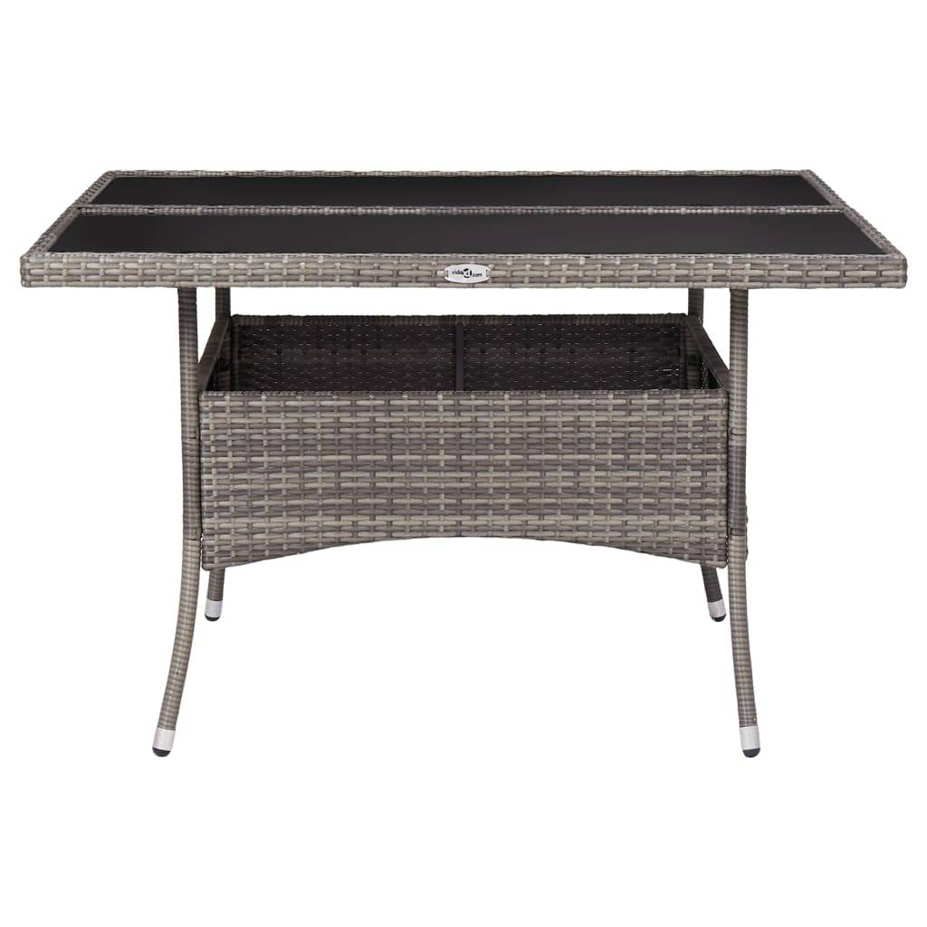 ComfortXL - Table de Repas Carrée Grise en Résine Tressée et Verre, Grande Capacité 8 Personnes, 120x120 cm – ComfortXL Outdoor Living - Image 2