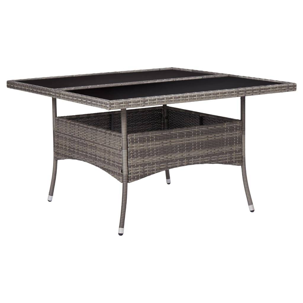 ComfortXL - Table de Repas Carrée Grise en Résine Tressée et Verre, Grande Capacité 8 Personnes, 120x120 cm – ComfortXL Outdoor Living - Image 1