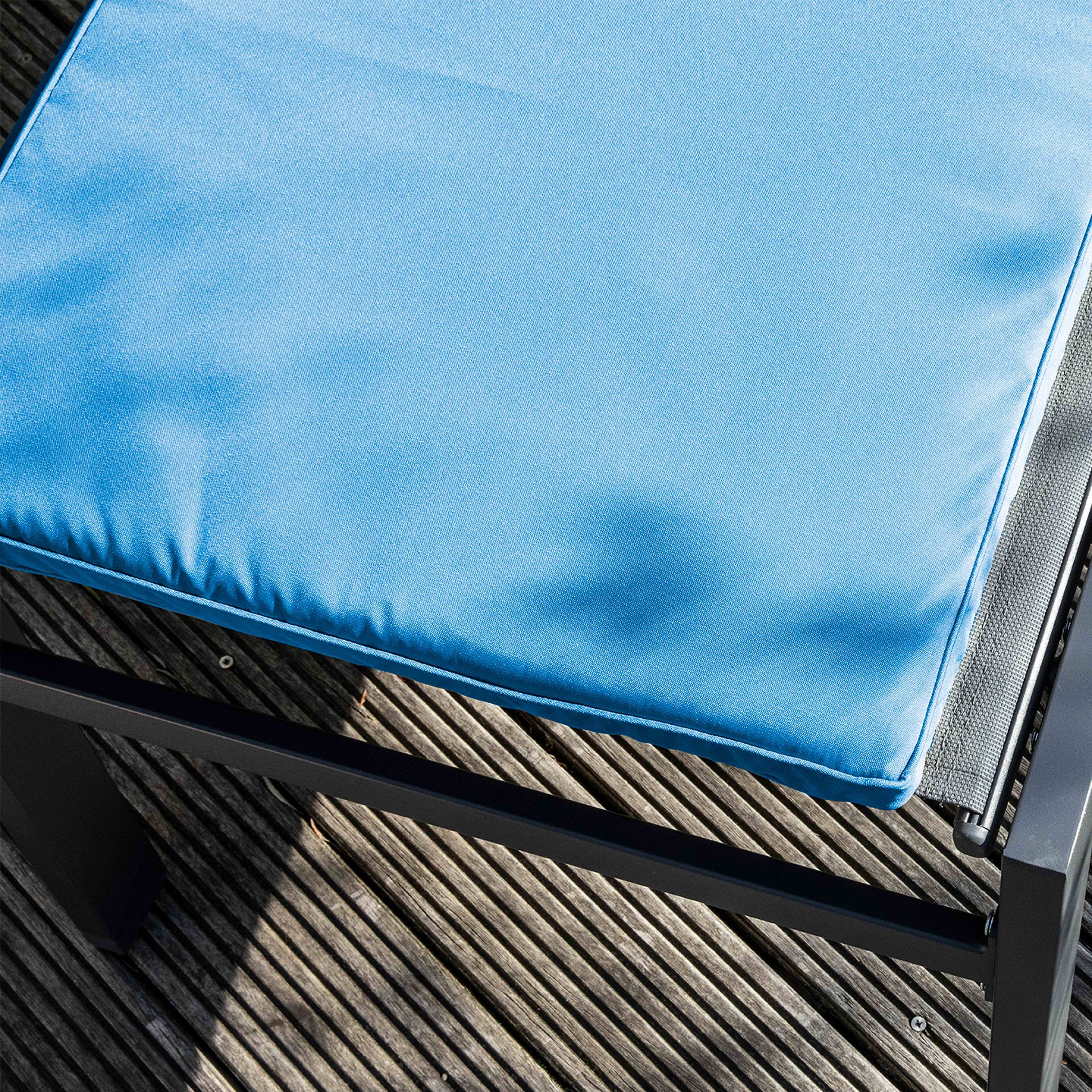 Oviala - Coussin de bain de soleil en polyester bleu Picchu - Oviala - Imagen 6