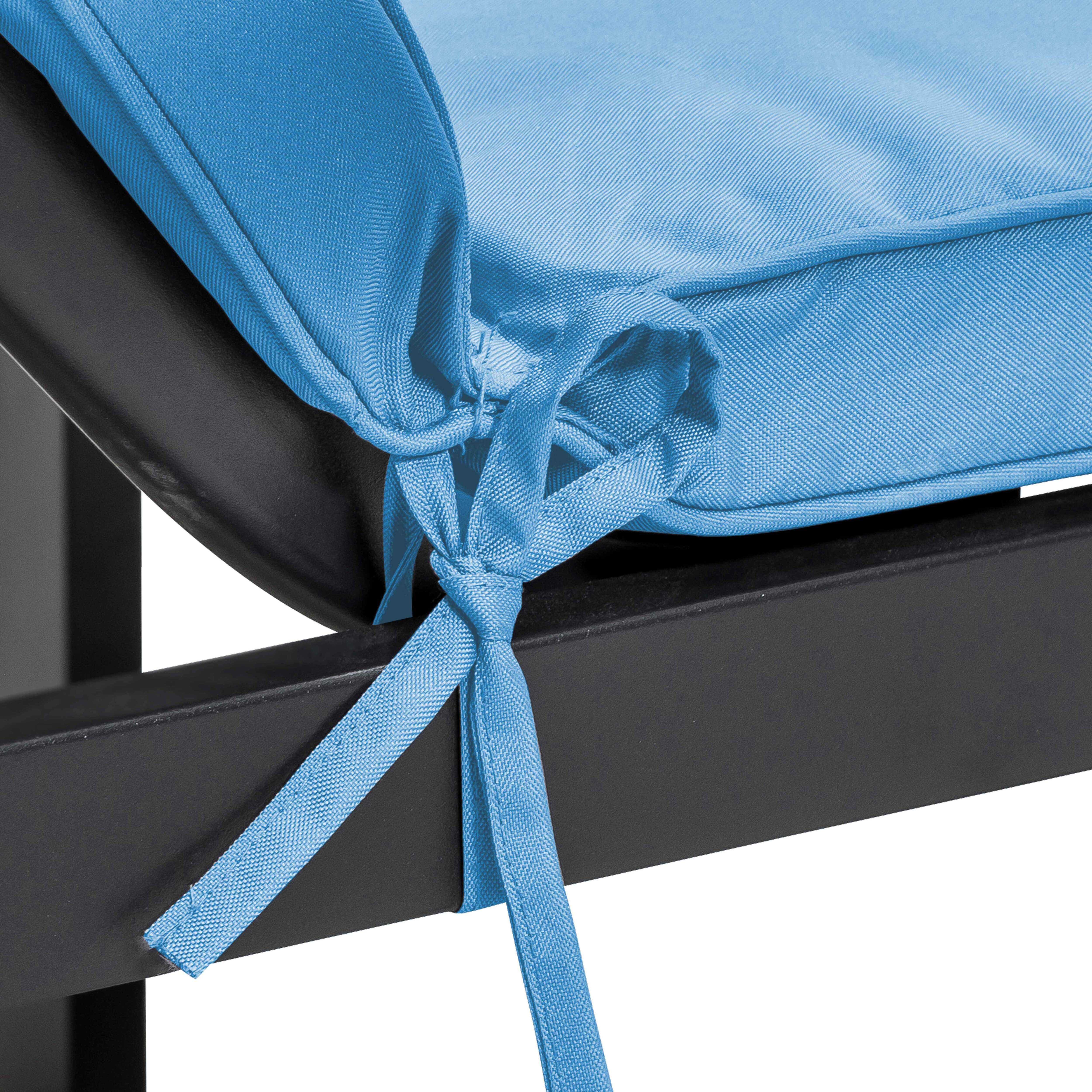 Oviala - Coussin de bain de soleil en polyester bleu Picchu - Oviala - Imagen 4